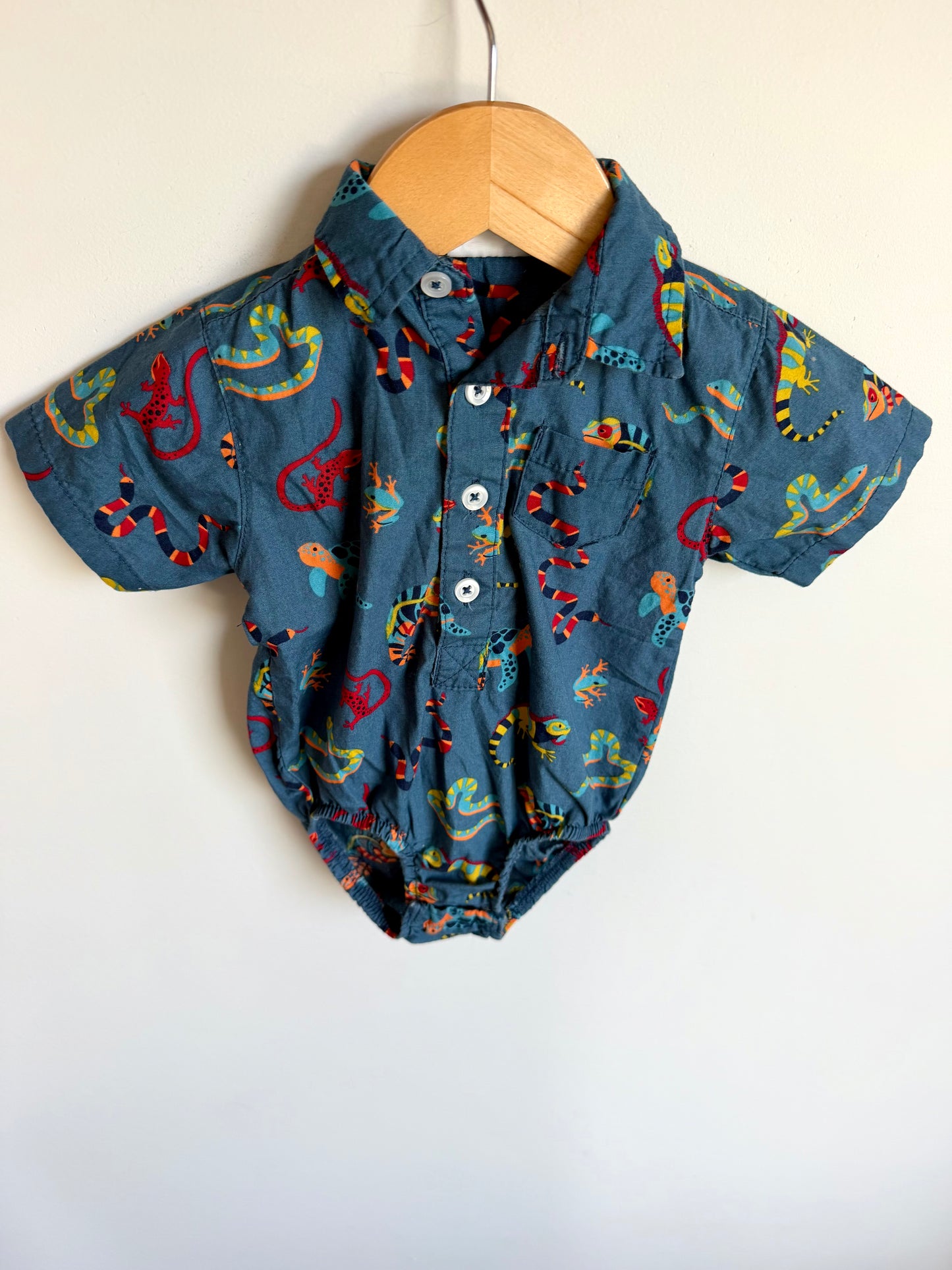 Reptiles Collared Bodysuit / 6-9m