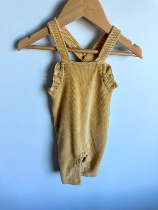Yellow Rib Overalls / 3-6m