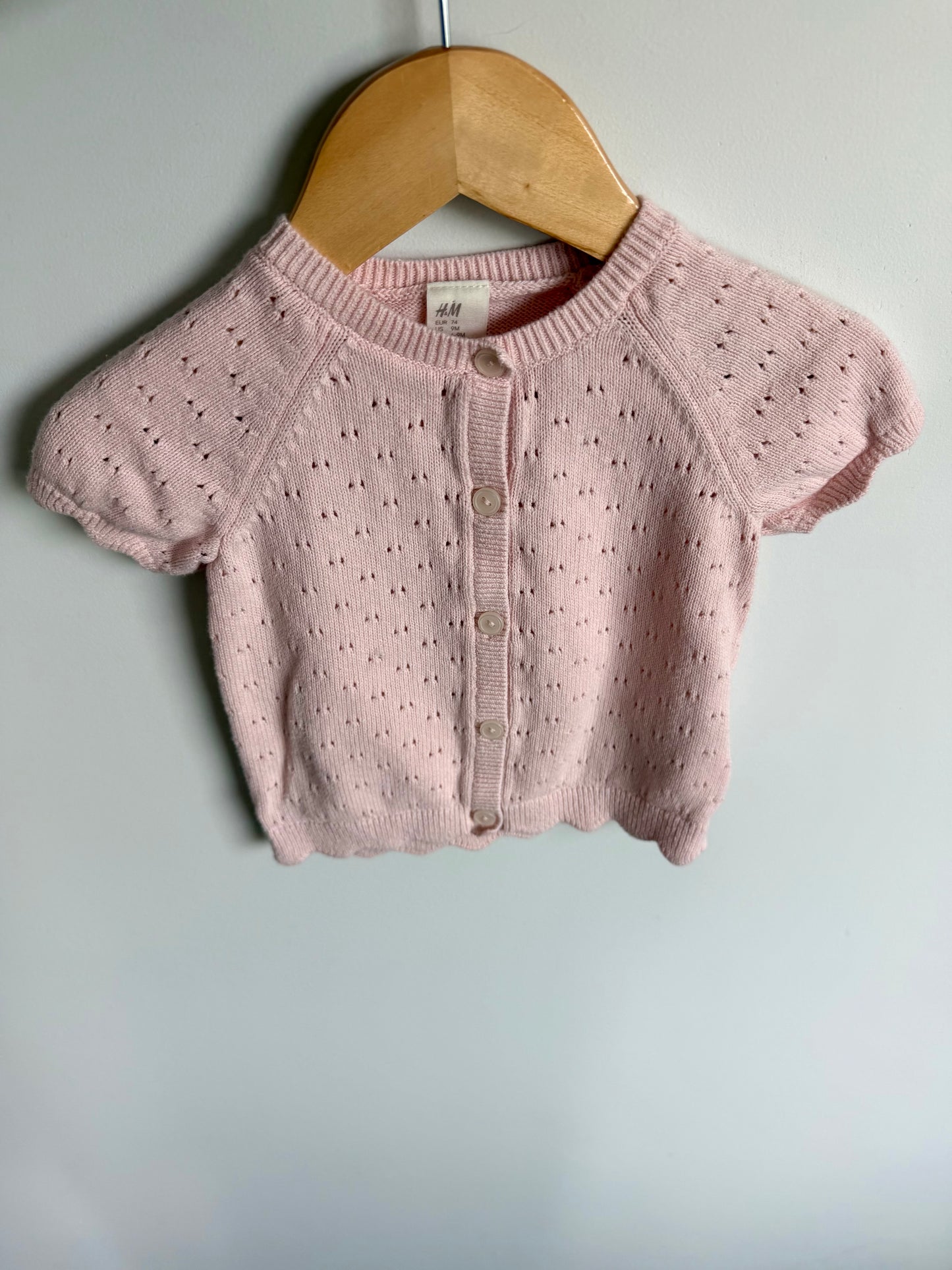 Pink Knit Eyelet Top / 6-9m