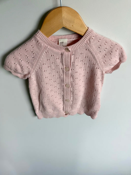 Pink Knit Eyelet Top / 6-9m