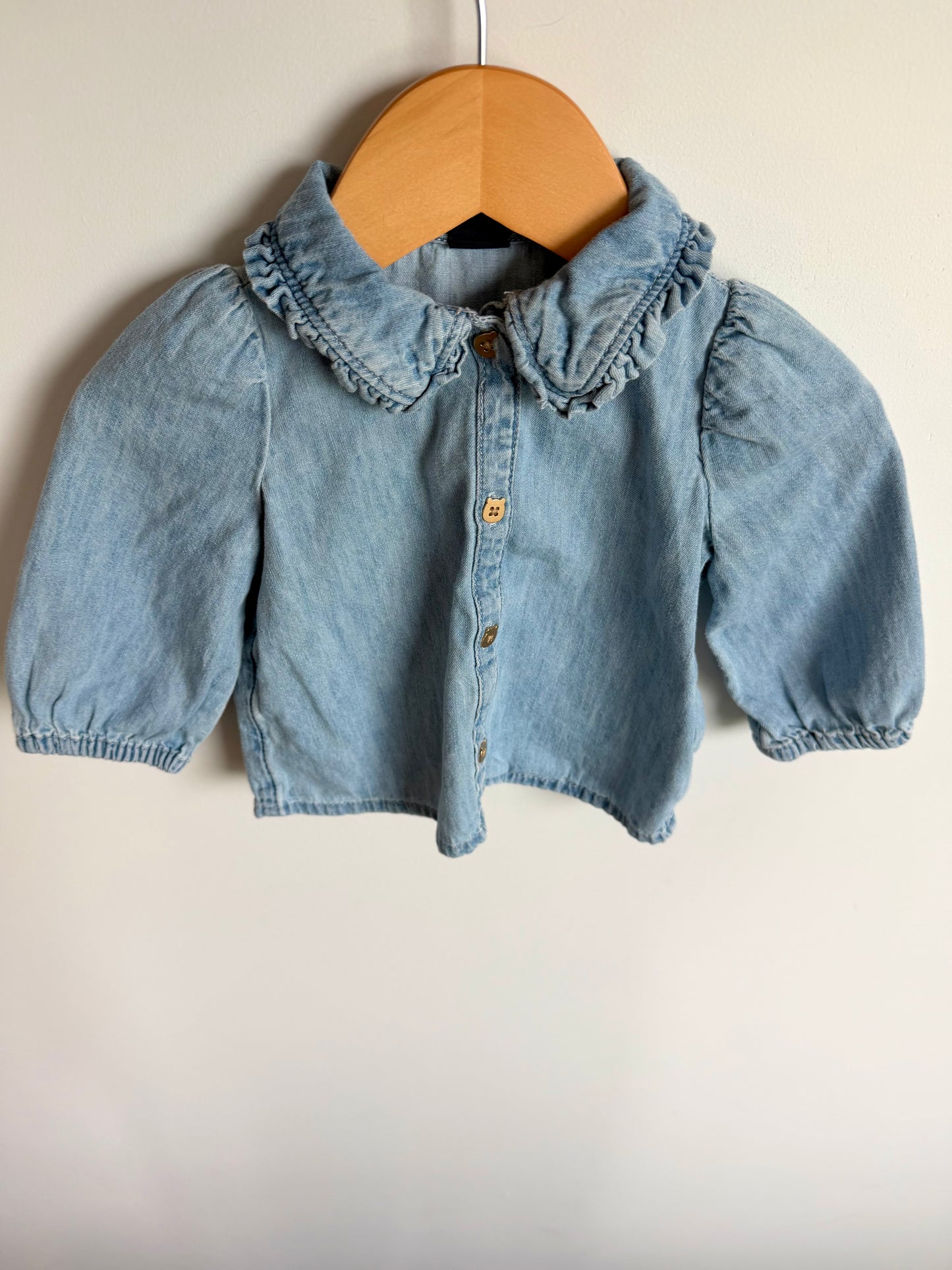 Chambray Collared Top / 6-12m