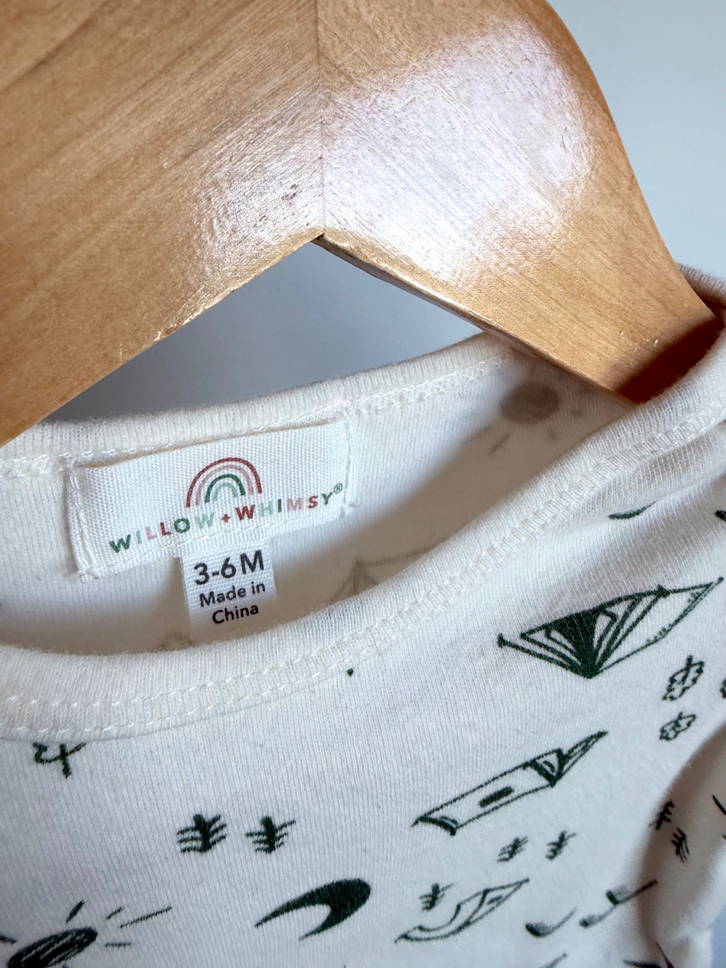 Green Camping Icons Bodysuit / 3-6m