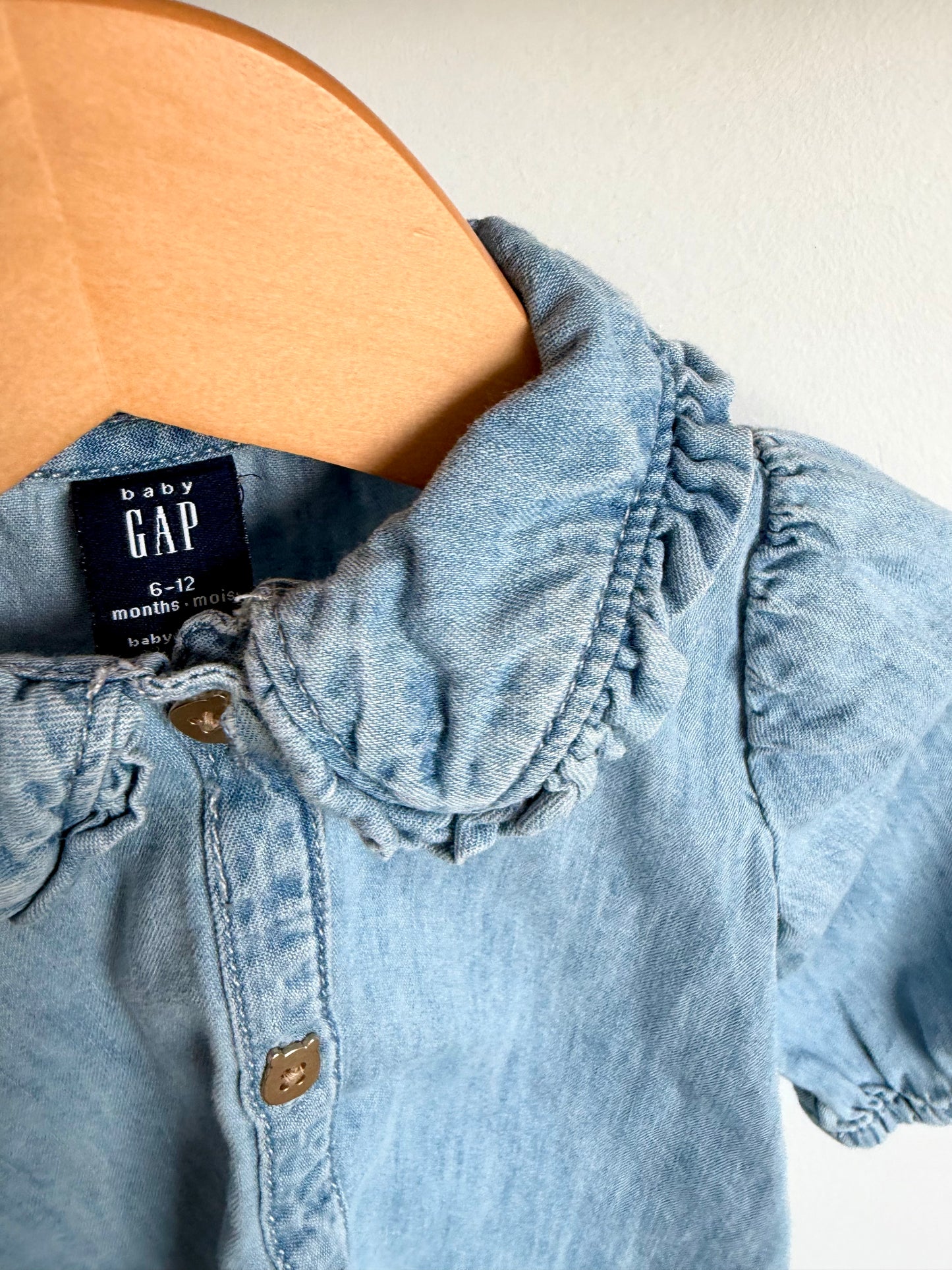 Chambray Collared Top / 6-12m