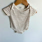 Brown Striped Bodysuit / 12m