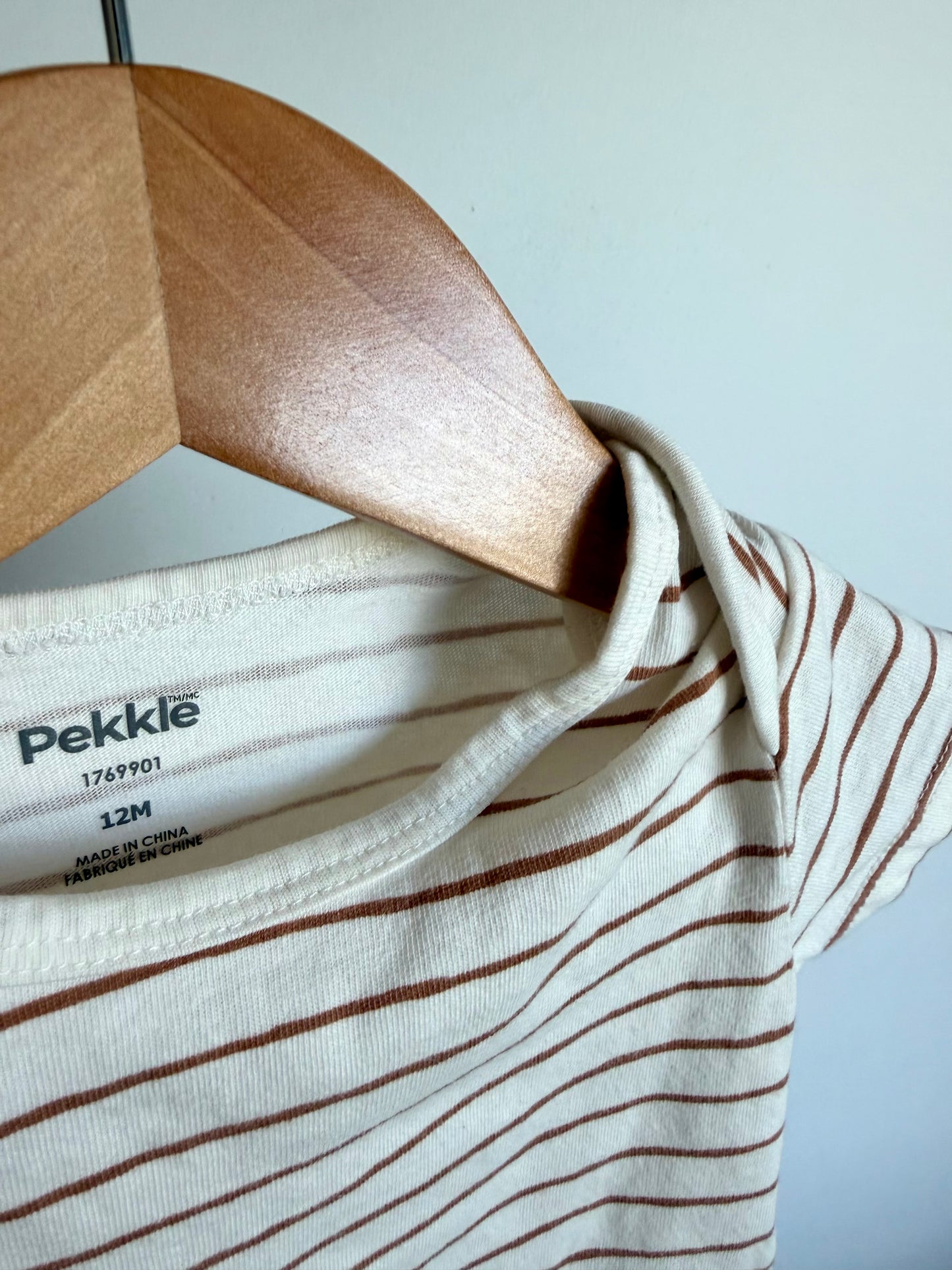 Brown Striped Bodysuit / 12m