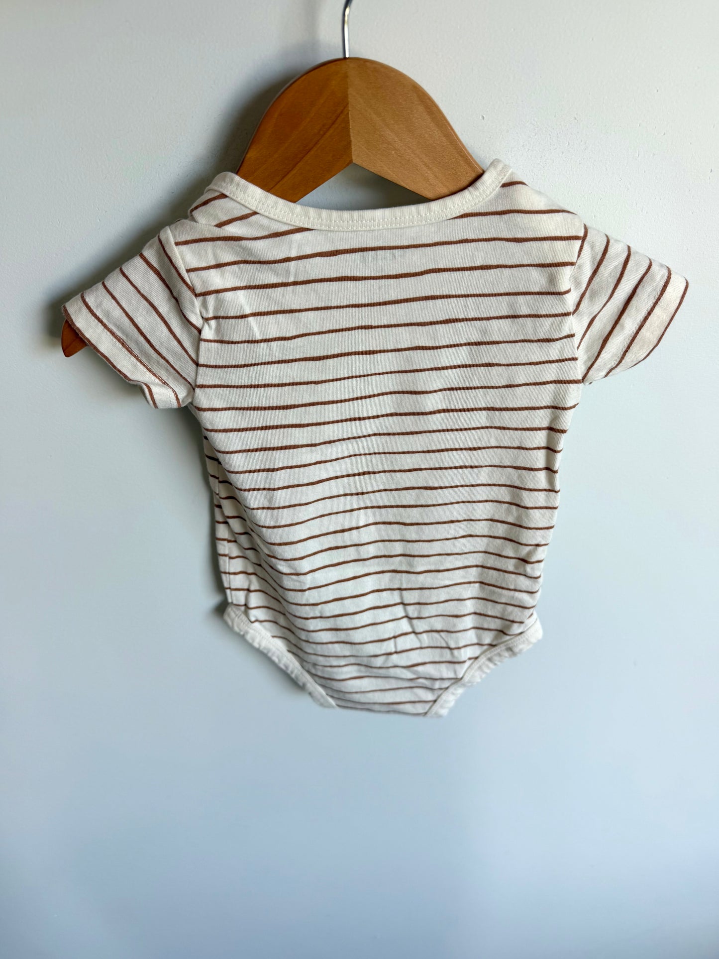 Brown Striped Bodysuit / 12m