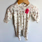 Cream Tulle Flower Ruffle Bottom Jumpsuit / 0-3m