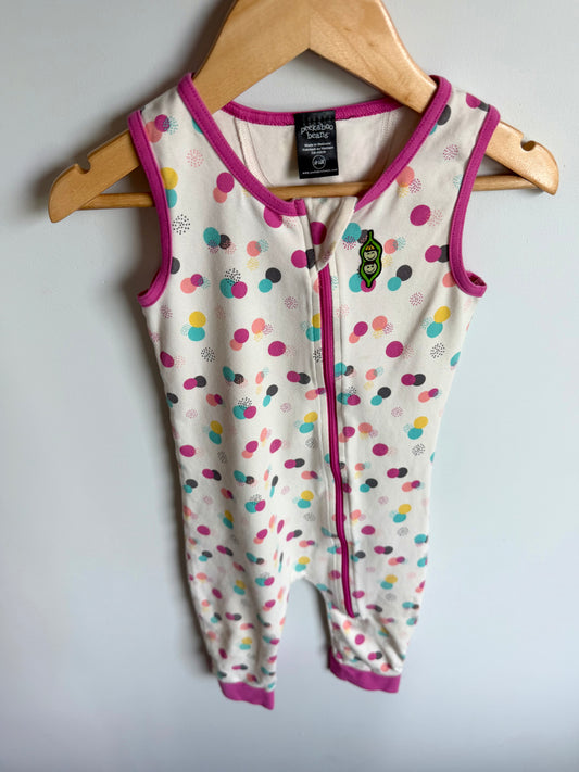 Peekaboo Beans Dotted Sleeveless Sleeper / 18-24m