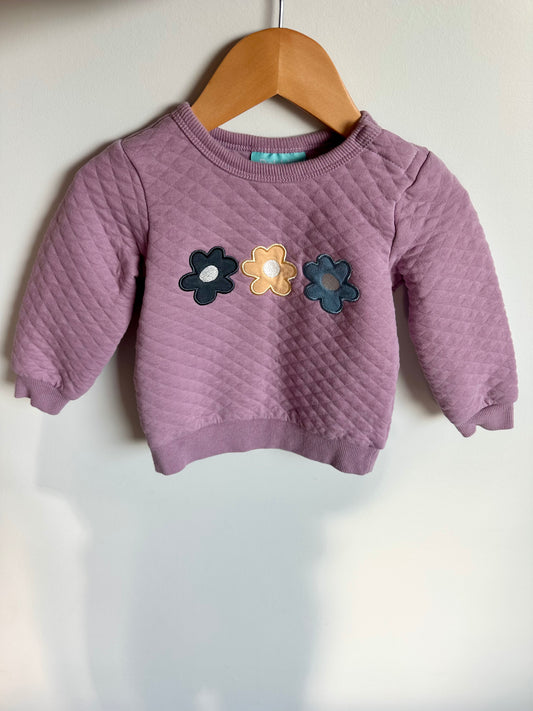 Purple Three Flower Sweater / 18m