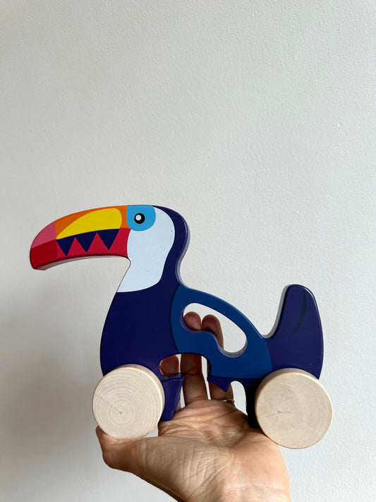 Push N Pull Wooden Bid + Little Toucan Toy (No Shipping)