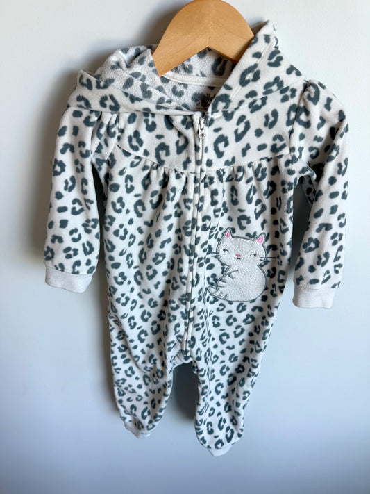 Cat Fleece Hood Jumpsuit / 24m