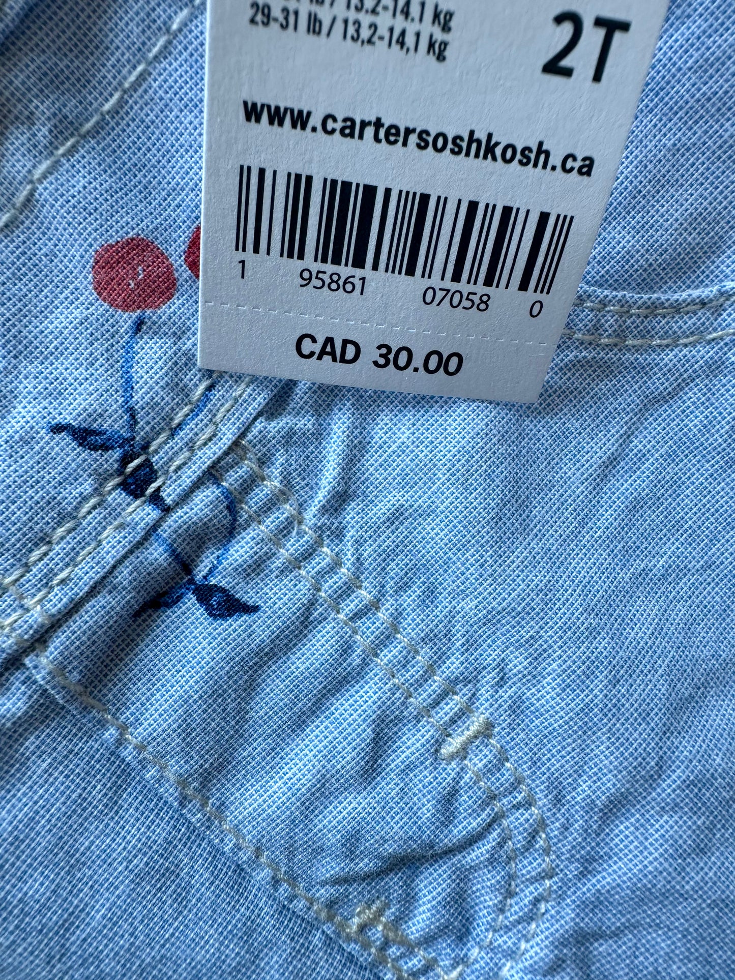 Cherry Overall Dress (With Tags)/ 2T