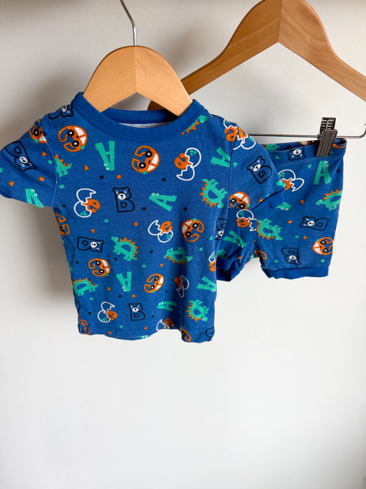 Alphabet PJ Shorts Set / 2-3T