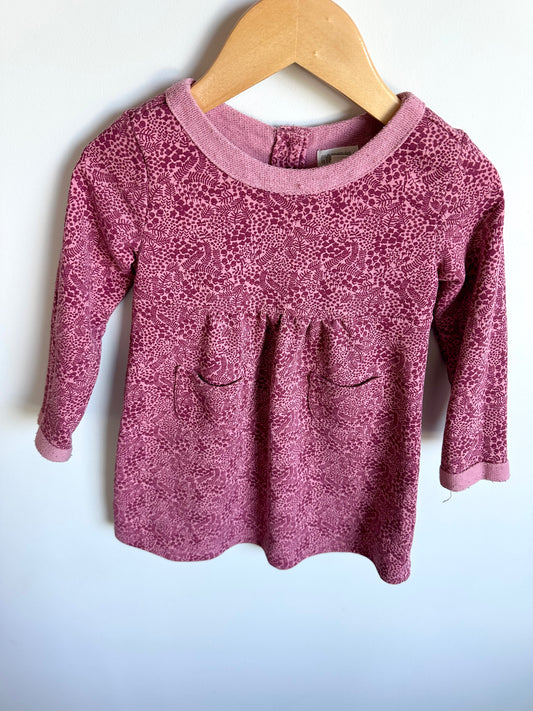 Floral Red Pink Long Sleeve Dress / 2T