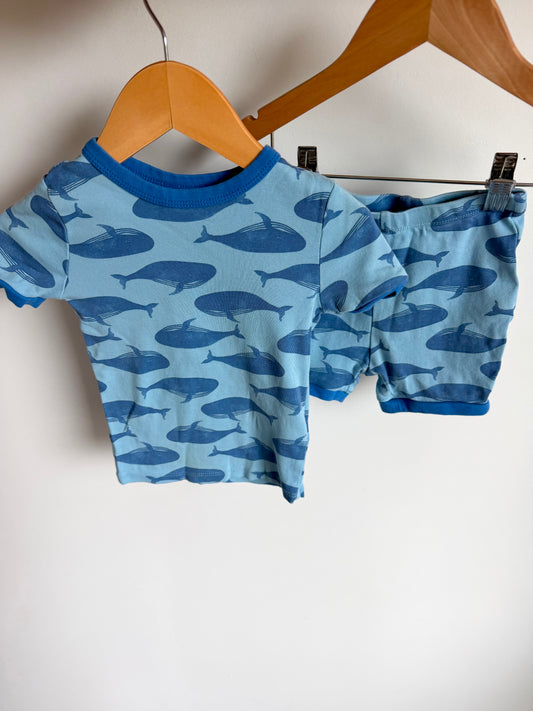 Whale PJ Shorts Set / 2-3T
