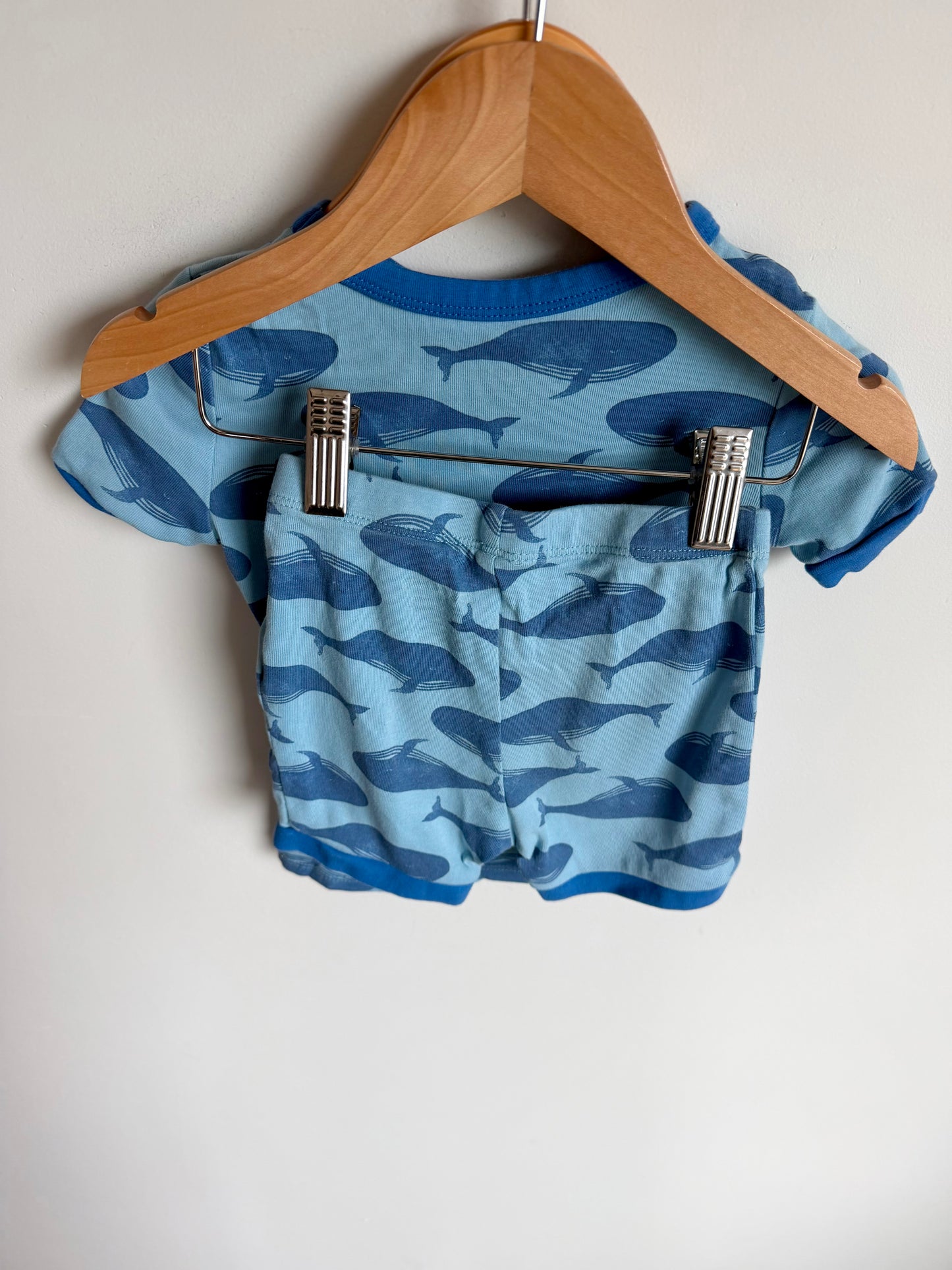 Whale PJ Shorts Set / 2-3T
