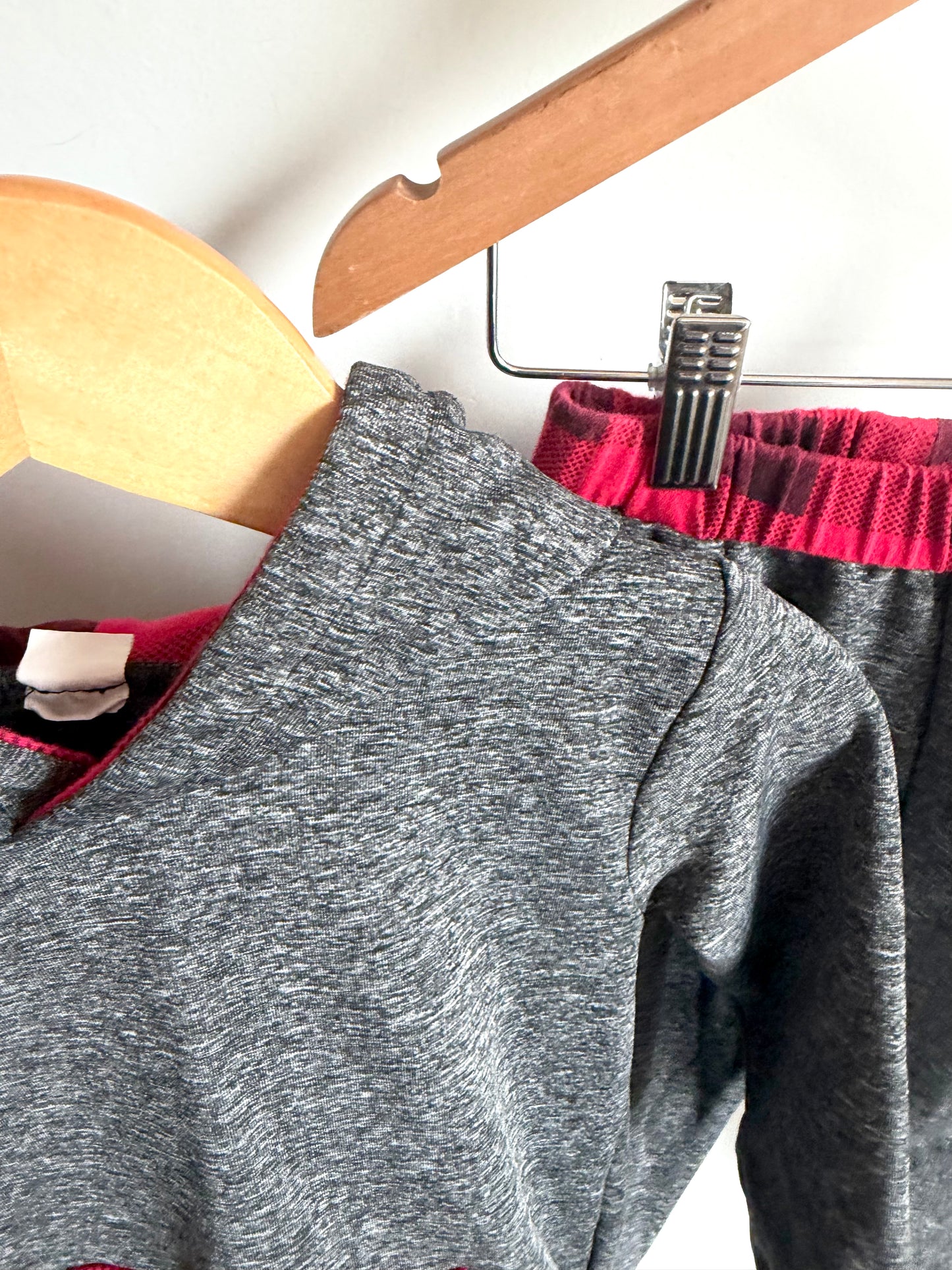 Grey with Red Accent Hoodie + Pants Set / 3T