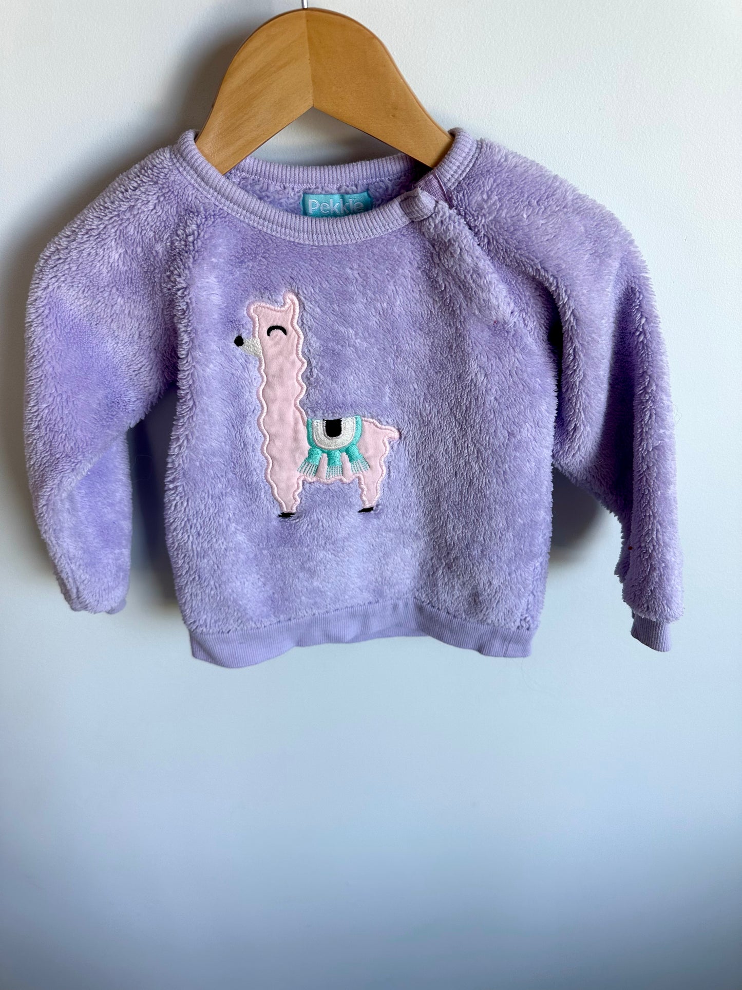 Llama Purple Fleece Sweater / 24m