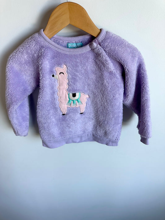 Llama Purple Fleece Sweater / 24m