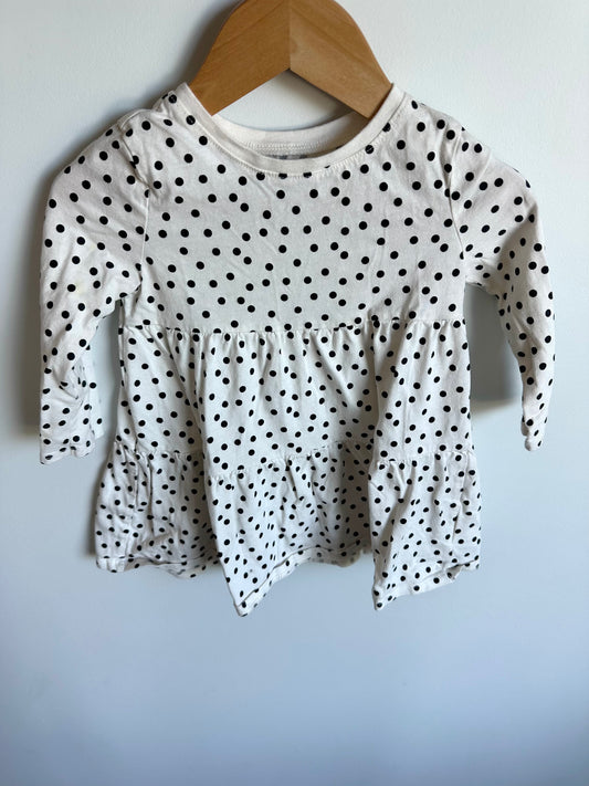 Polka Dot Long Sleeve Dress / 18-24m