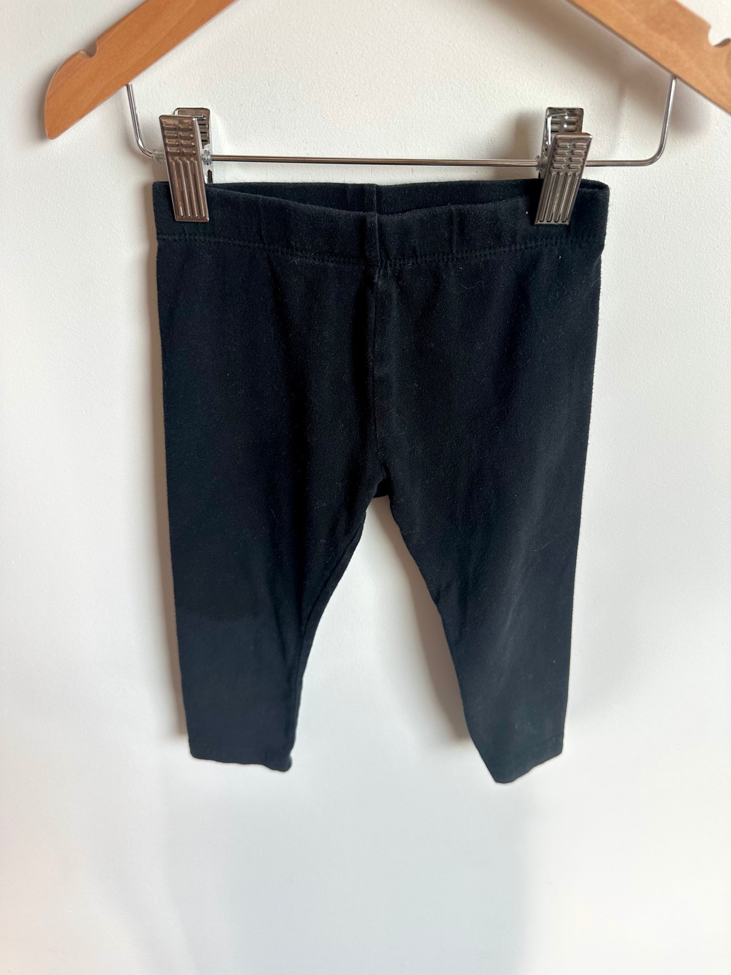 Cotton Black Leggings / 18-24m