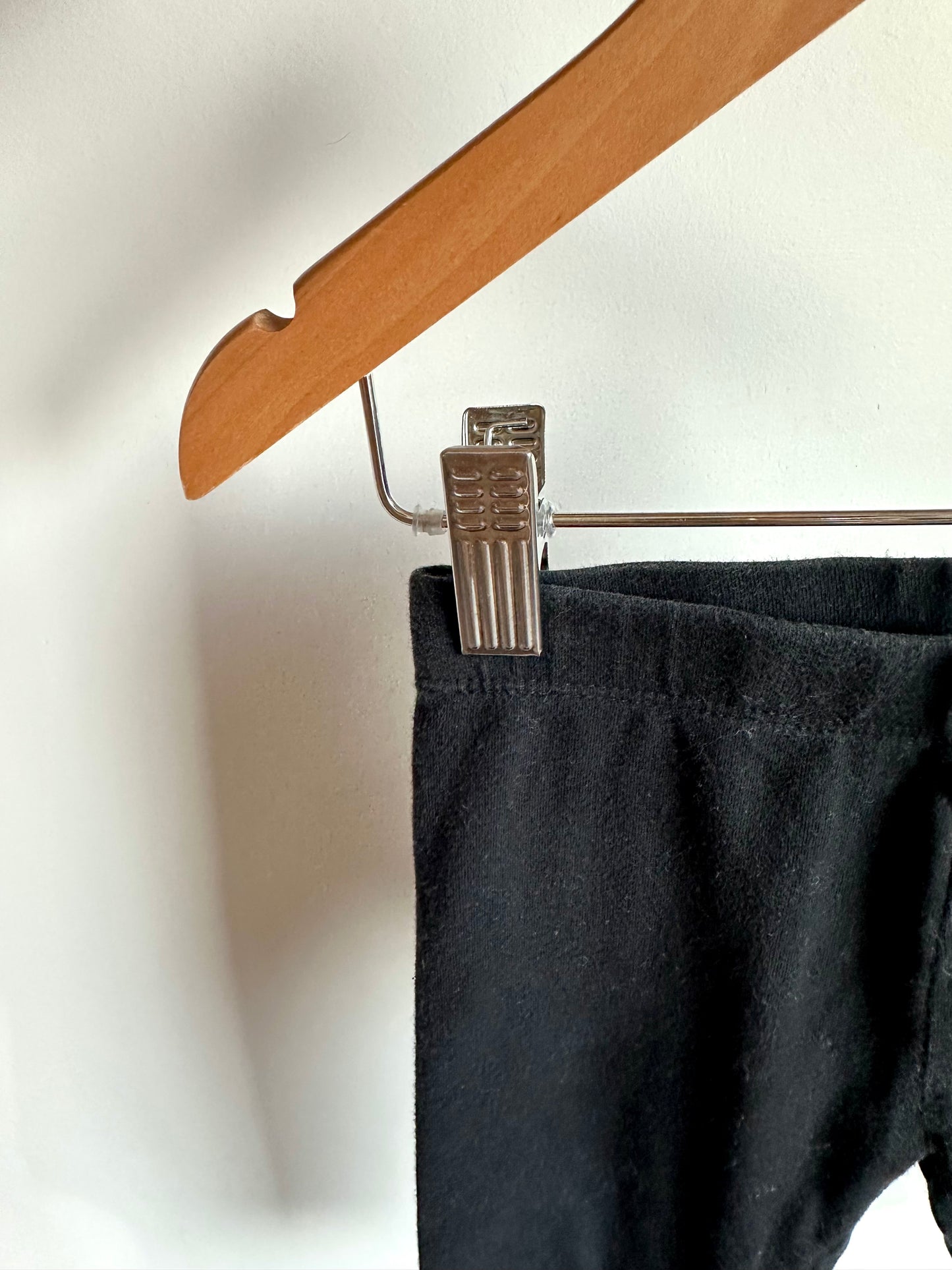 Cotton Black Leggings / 18-24m