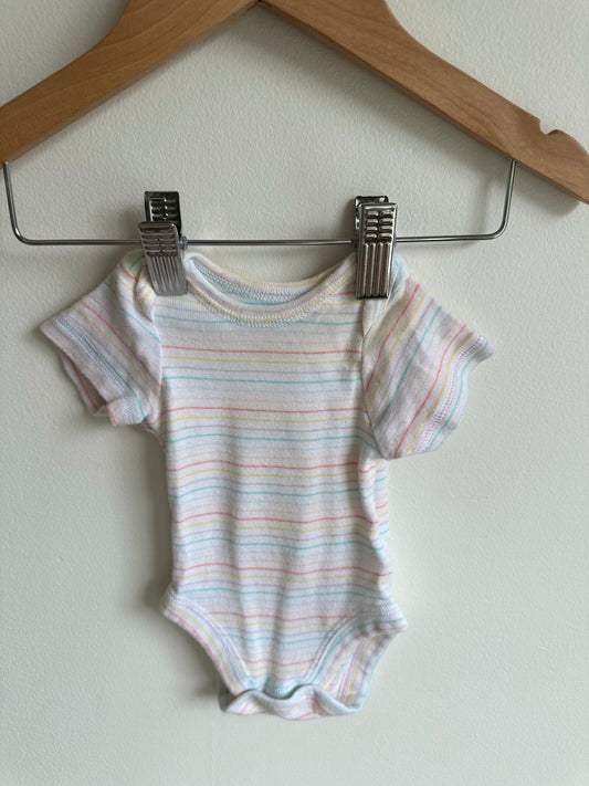 Striped White Bodysuit / 0m