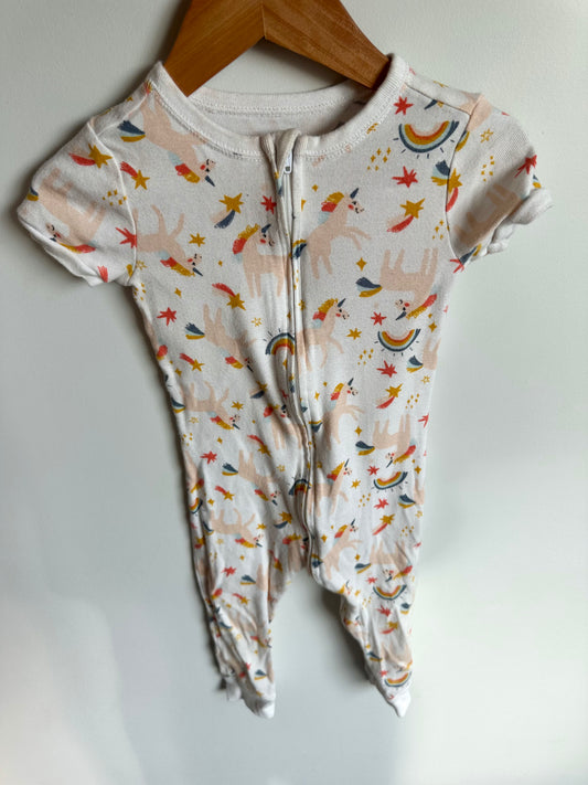 Unicorn Short Sleeve Sleeper / 18-24m