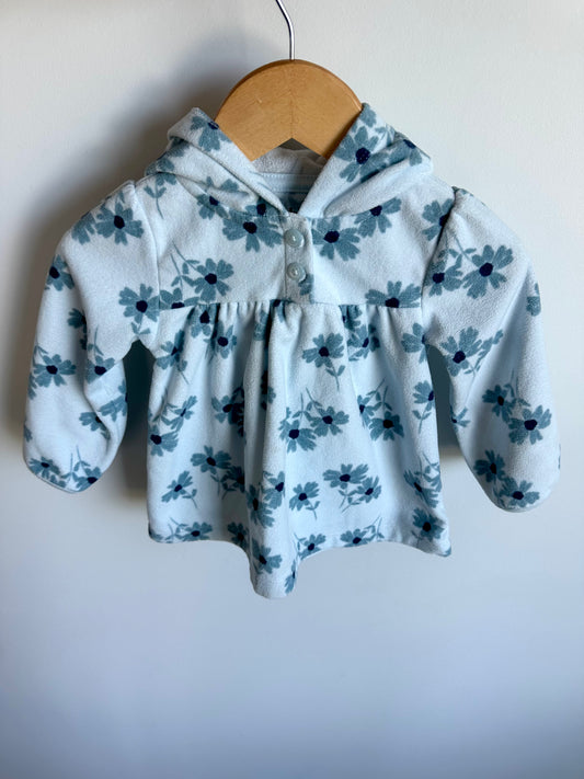Blue Floral Pull Over Hoodie / 18m