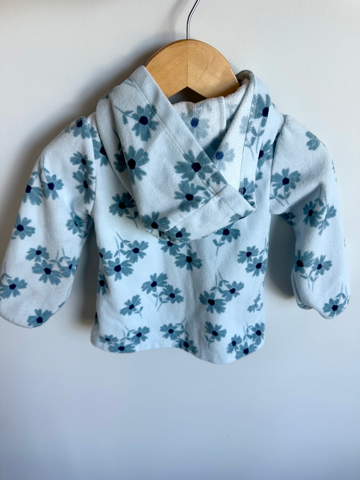 Blue Floral Pull Over Hoodie / 18m