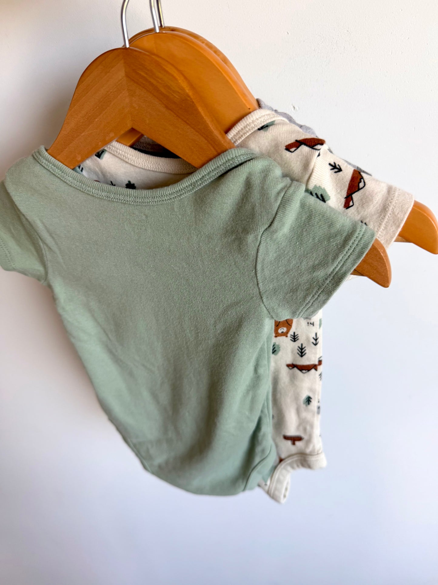 Set of Three Camping Bodysuits / 6-9m
