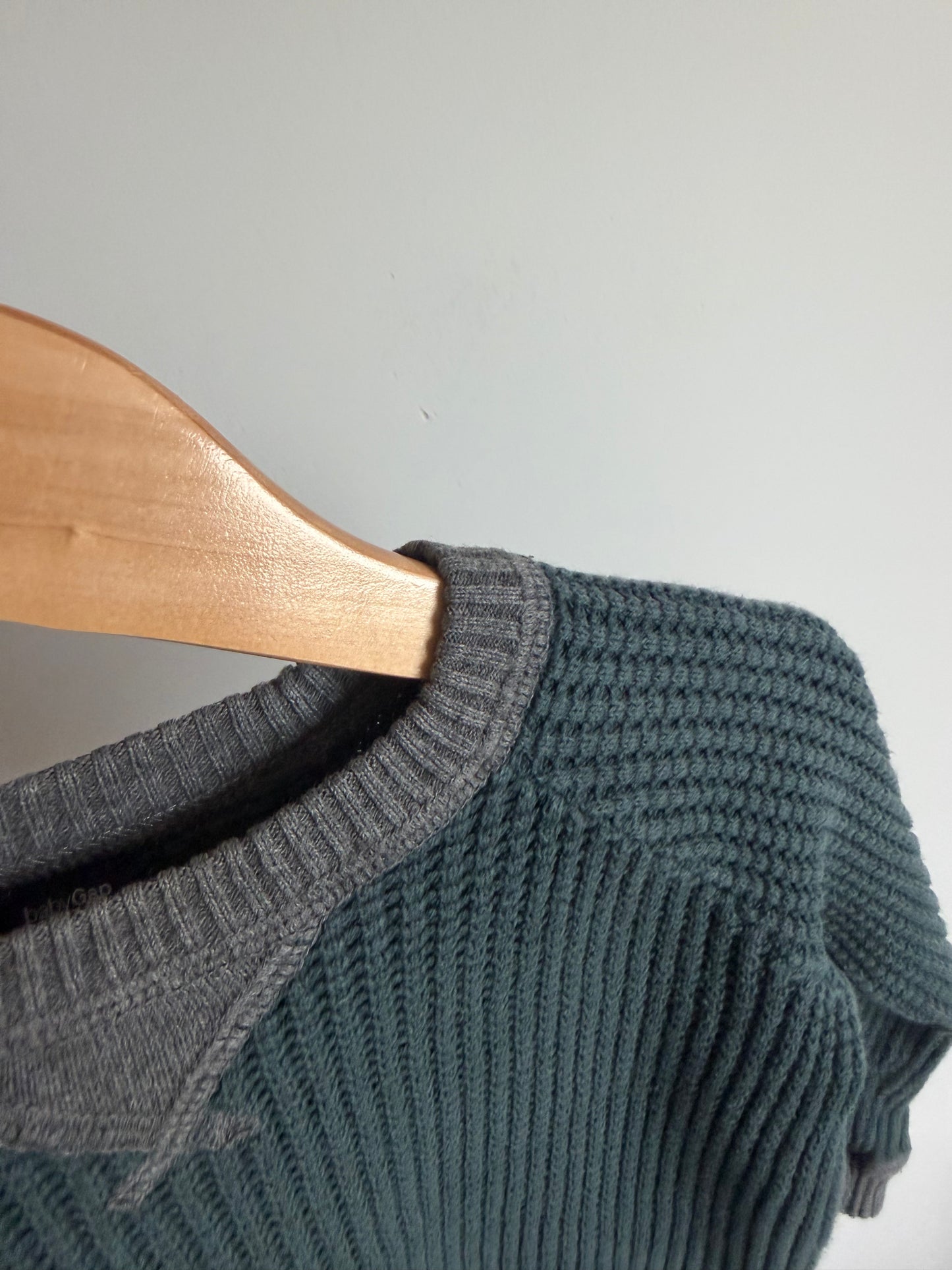 Waffle Teal Sweater / 2T