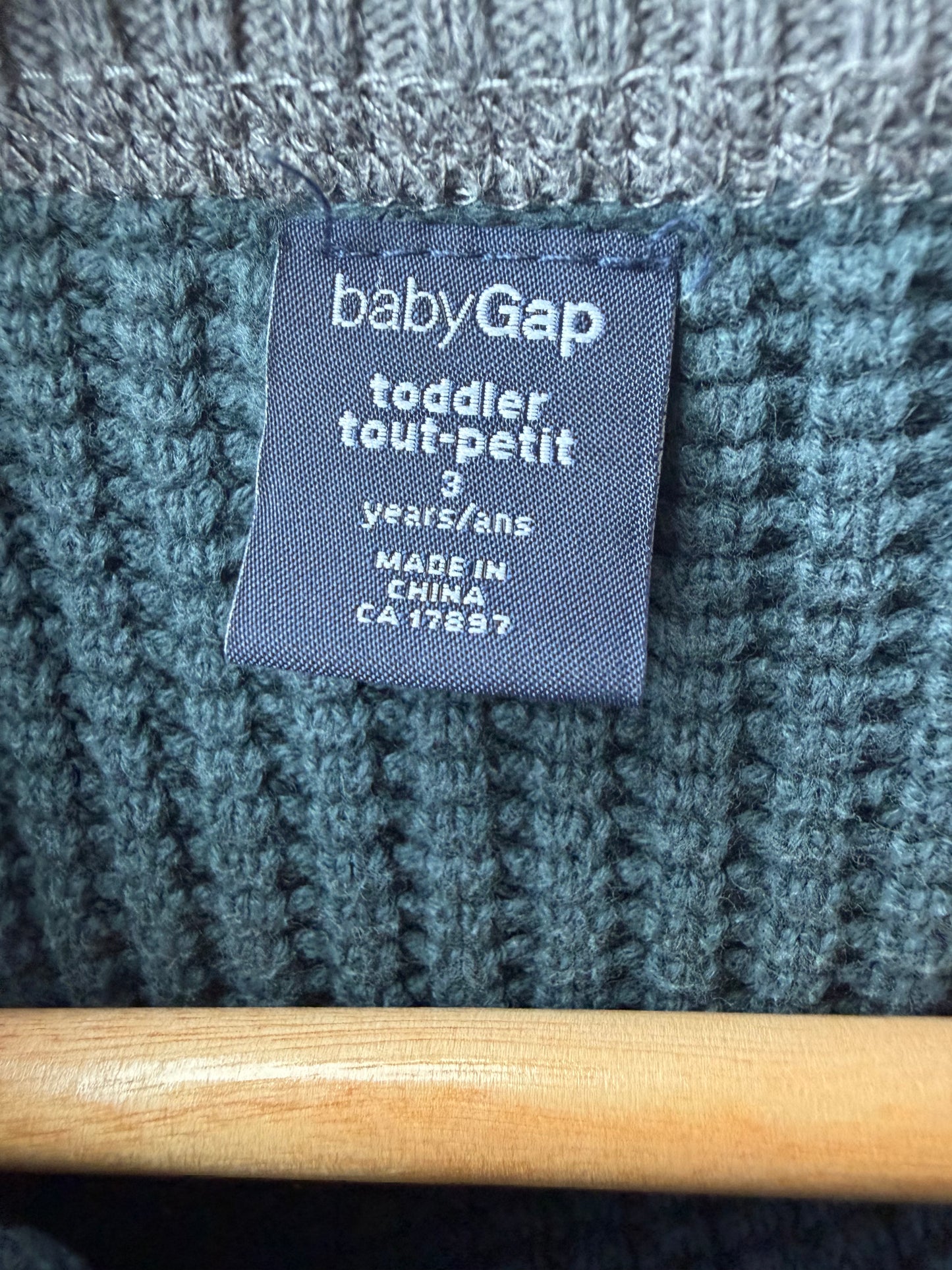 Waffle Teal Sweater / 2T