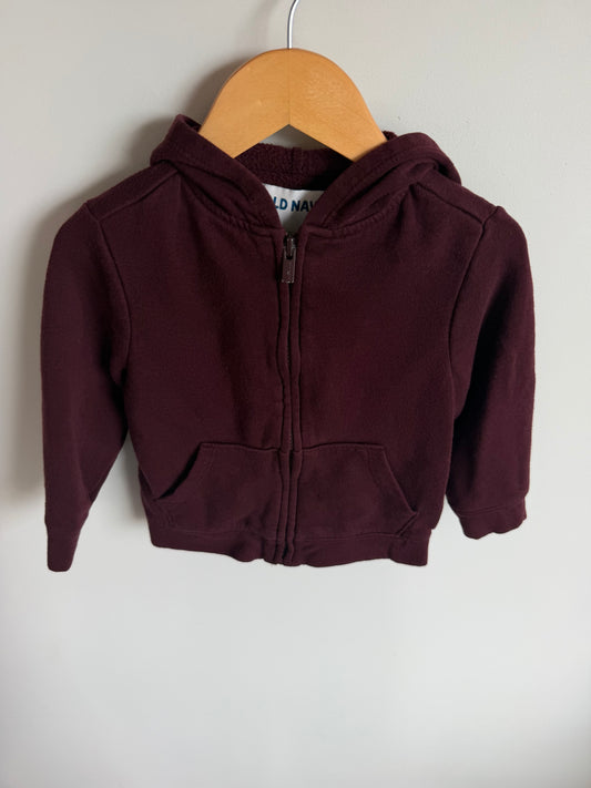 Marooon Zipper Hoodie / 2T