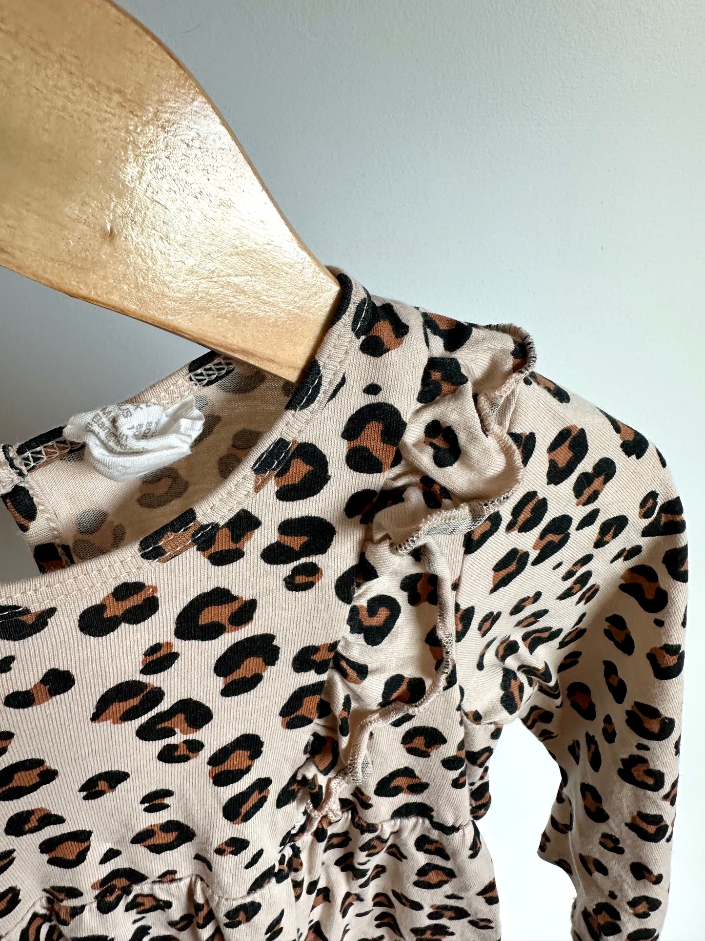 Animal Print Long Sleeve Dress / 9-12m