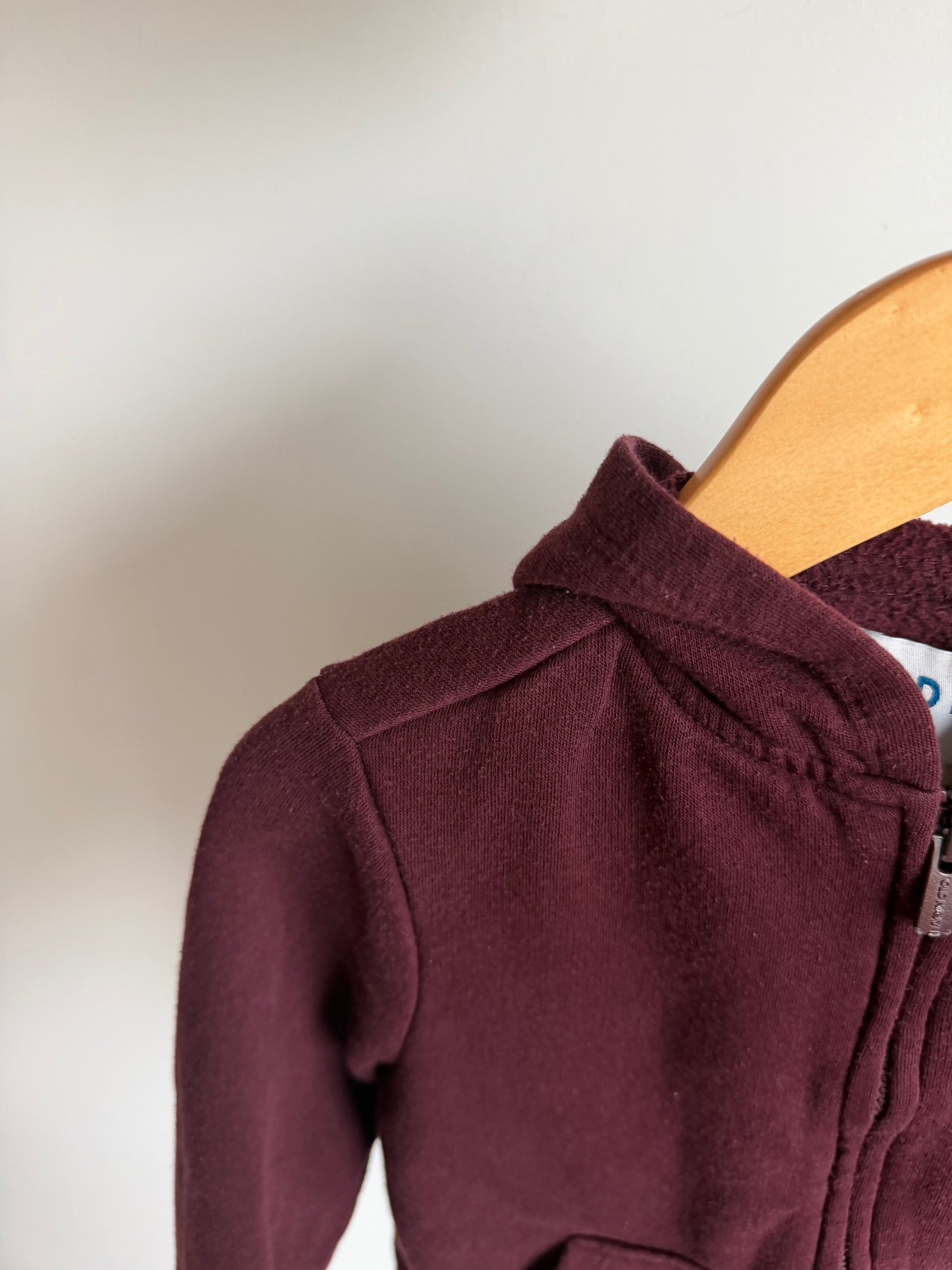 Marooon Zipper Hoodie / 2T