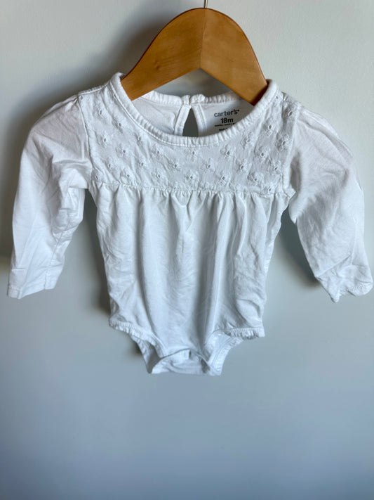 White Eyelet Bodysuit / 18m
