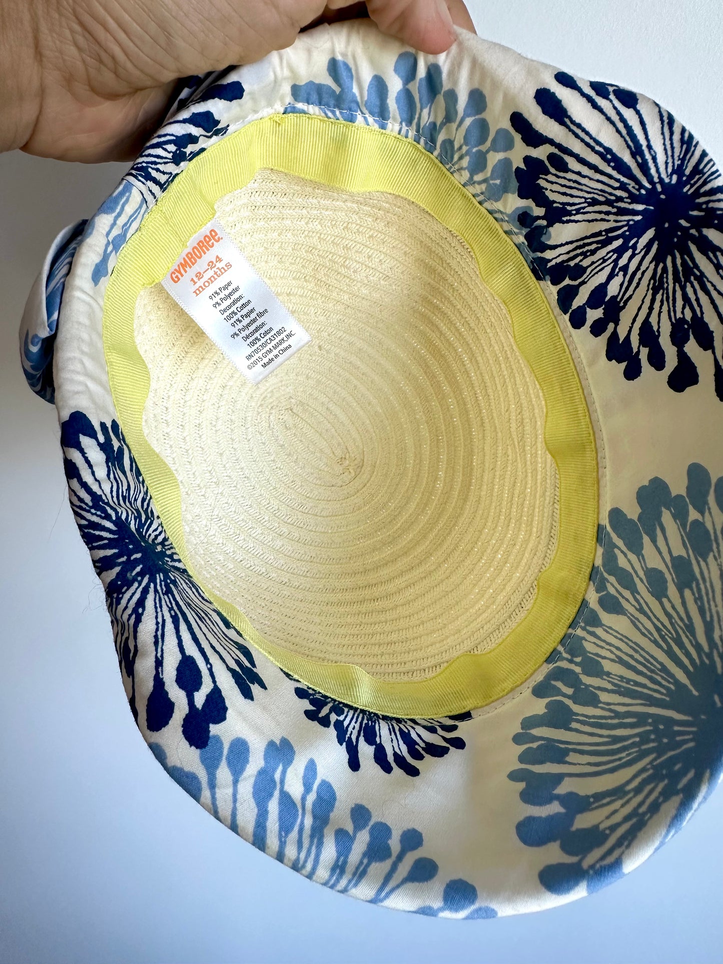 Cloche Blue Floral Detail Hat / 12-24m