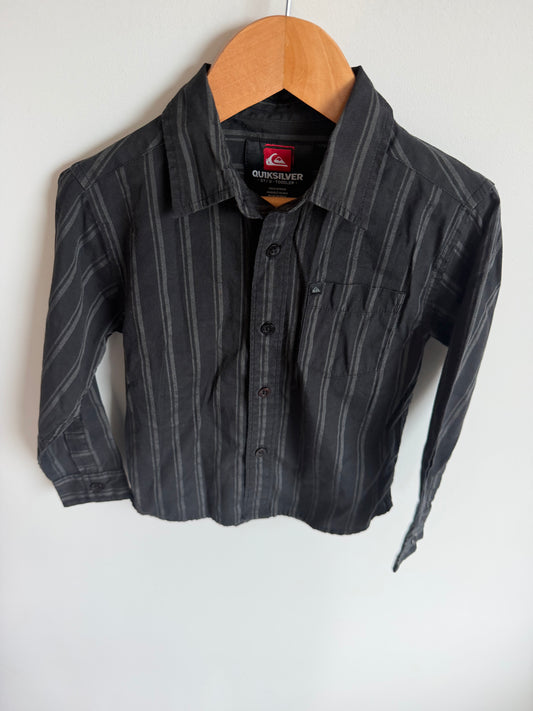 Quicksilver Black Striped Button Up Top  / 3T