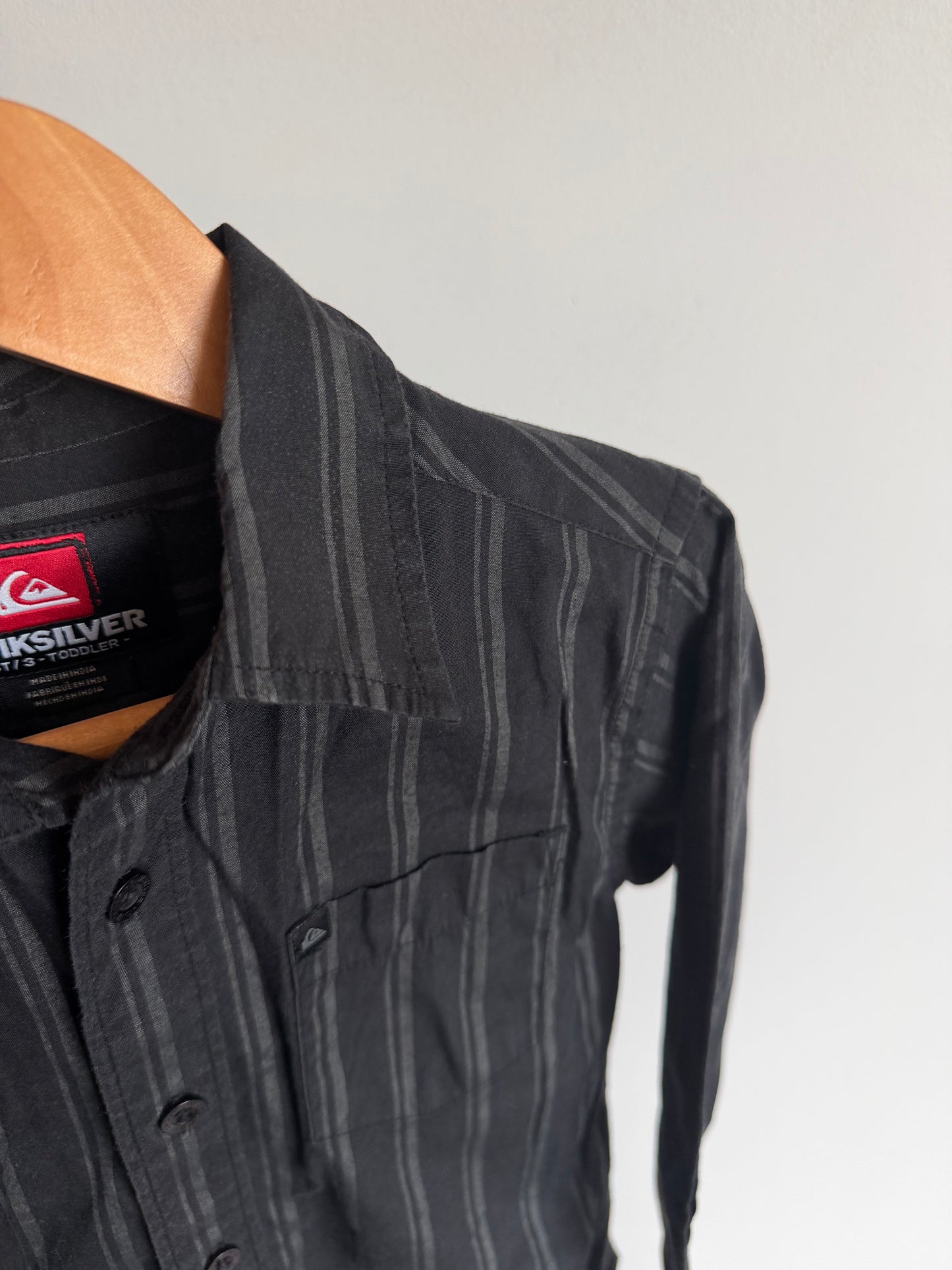 Quicksilver Black Striped Button Up Top  / 3T