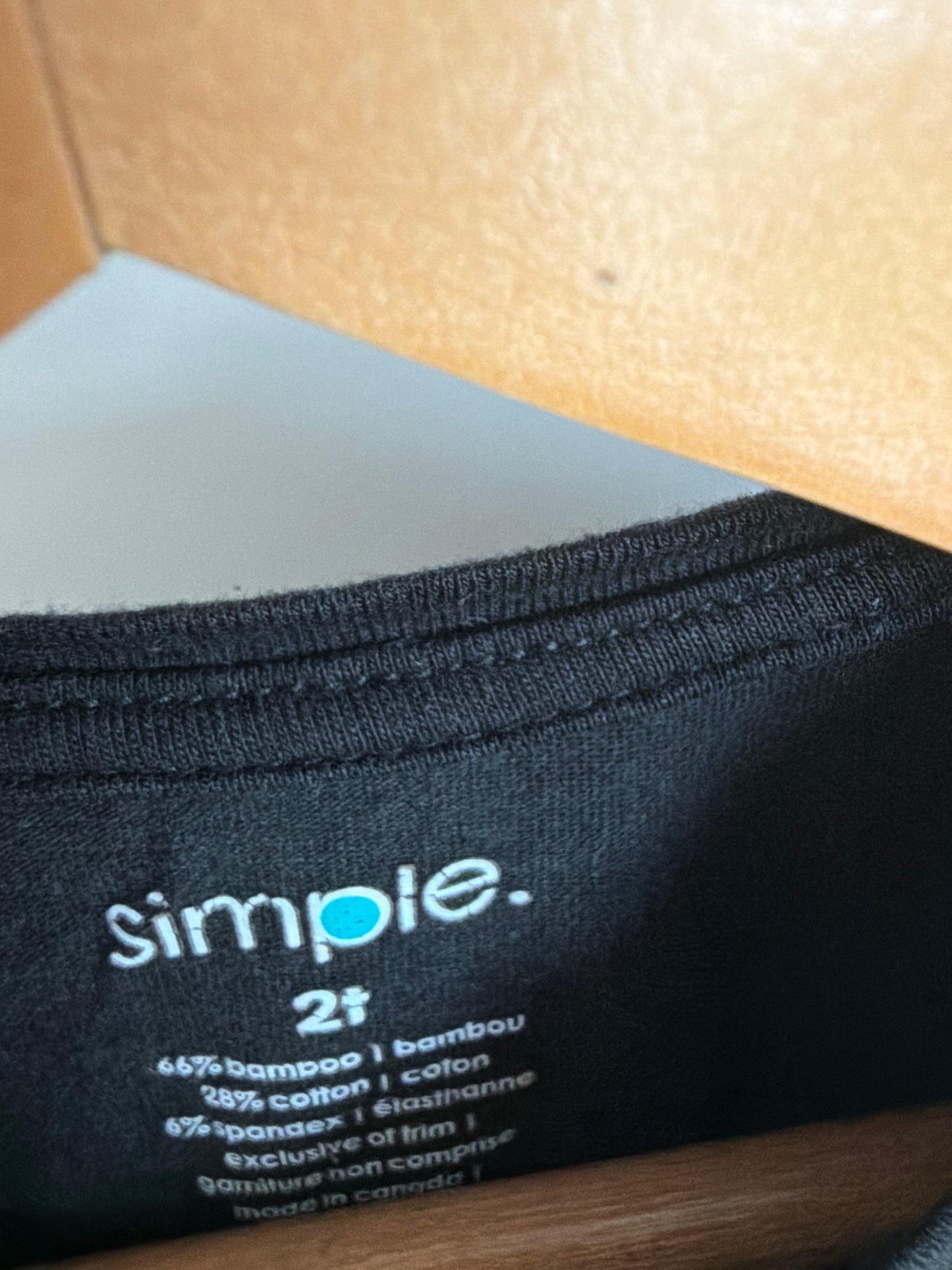 Bamboo Black T-Shirt / 2T
