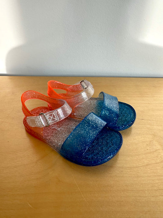 Jelly Orange + Blue Sandals / Size 5 Toddler