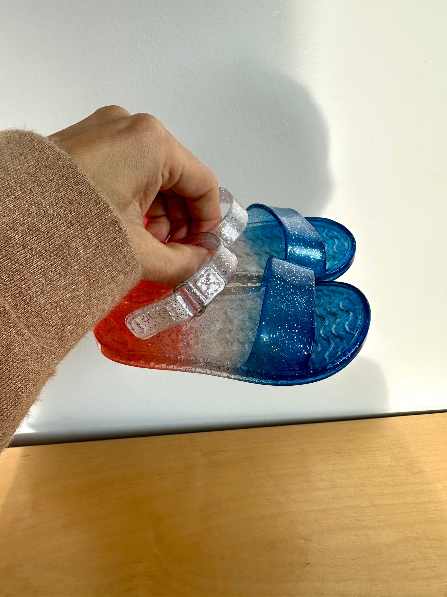 Jelly Orange + Blue Sandals / Size 5 Toddler