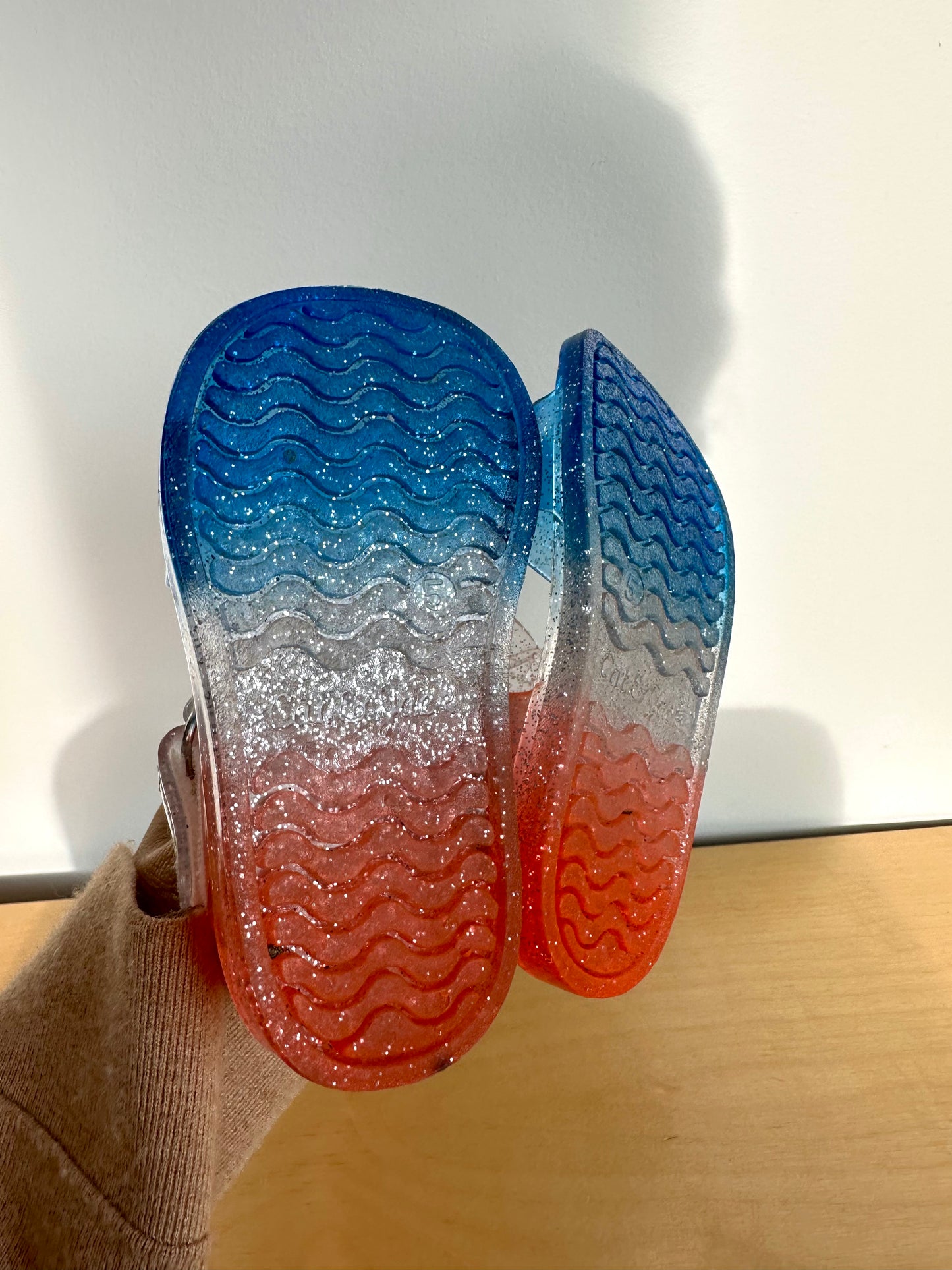 Jelly Orange + Blue Sandals / Size 5 Toddler