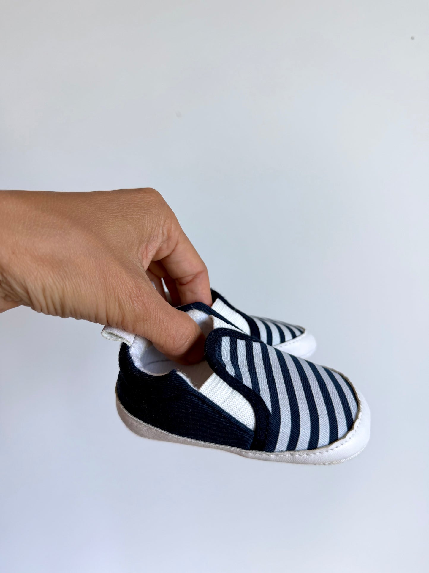 Navy Striped Shoes / 3-6m?