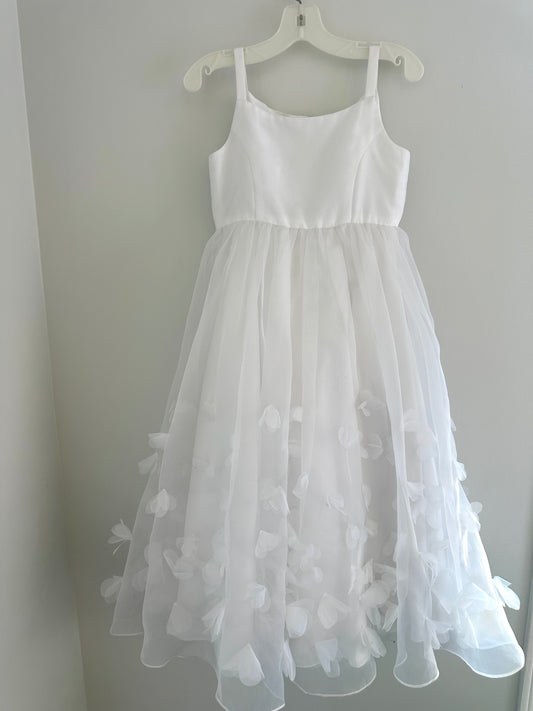 David's Bridal White Tulle Tank Dress / 8 years