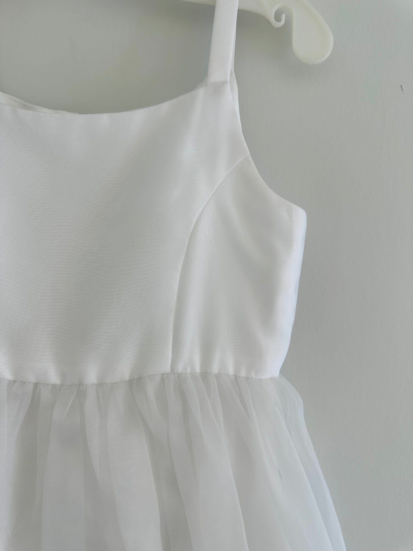 David's Bridal White Tulle Tank Dress / 8 years