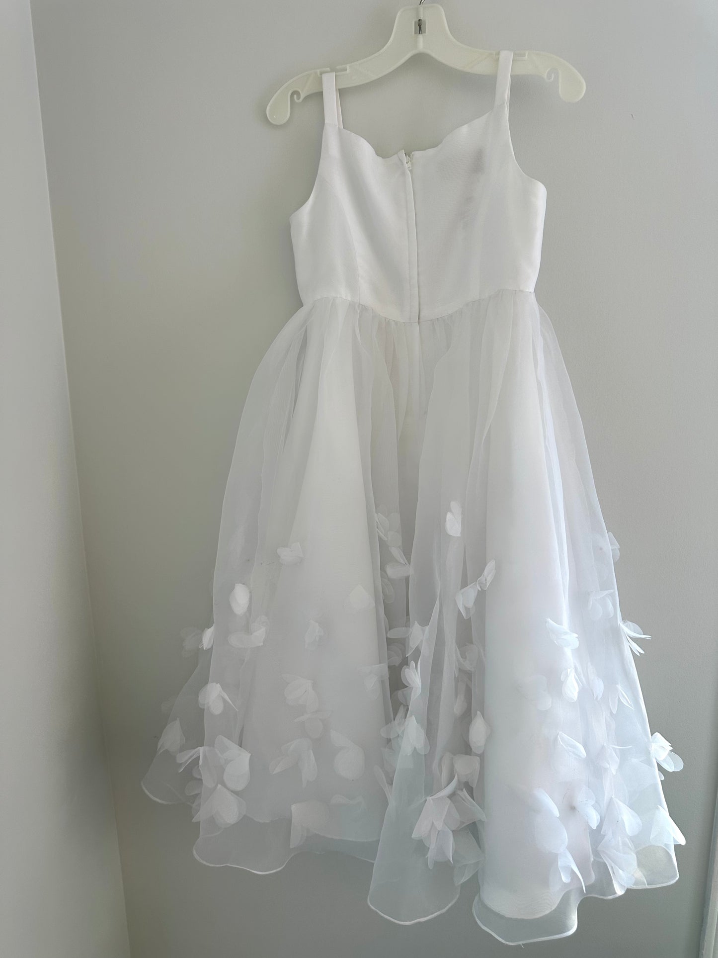 David's Bridal White Tulle Tank Dress / 8 years