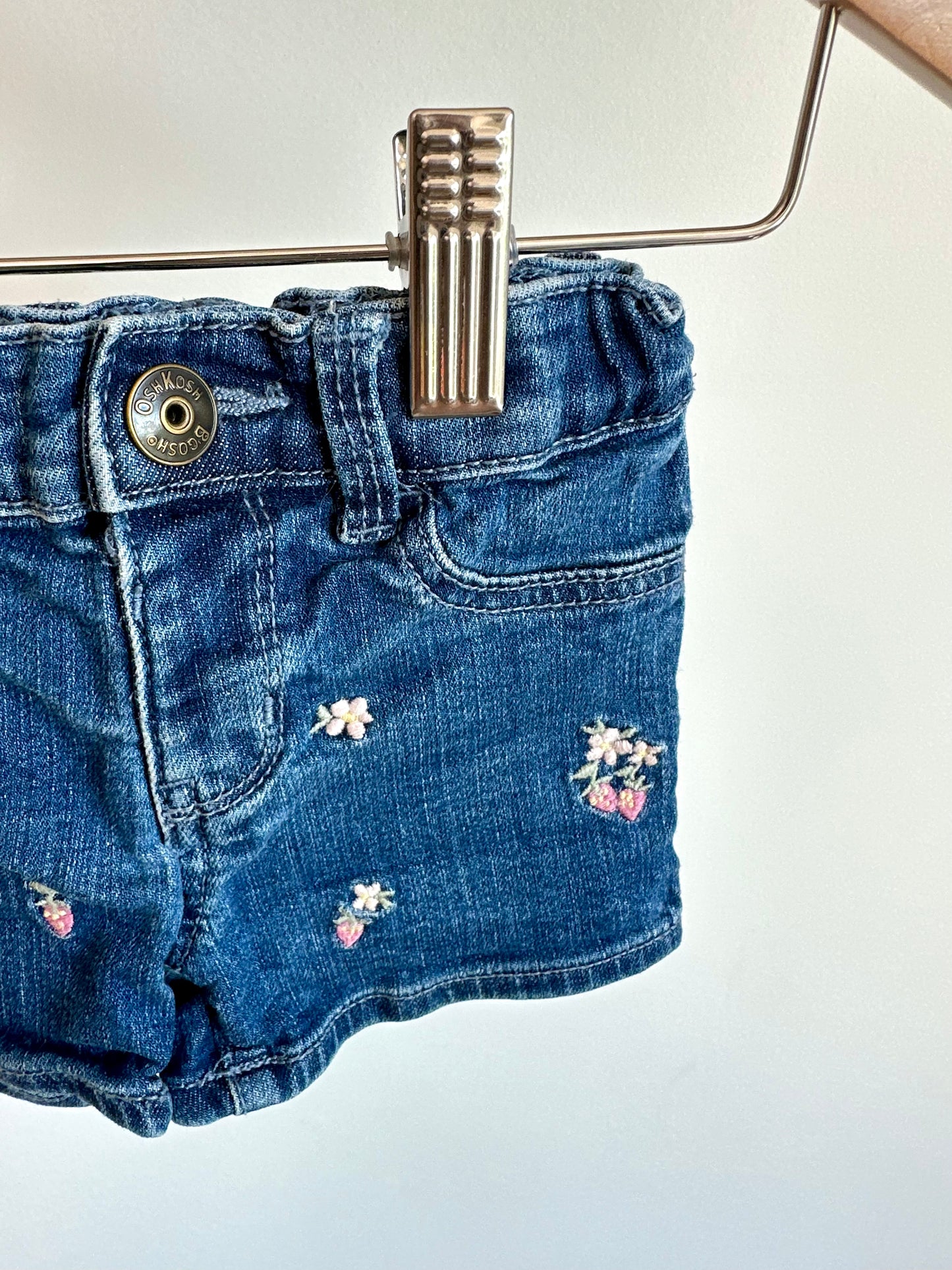 Strawberry Floral Jean Shorts / 2T