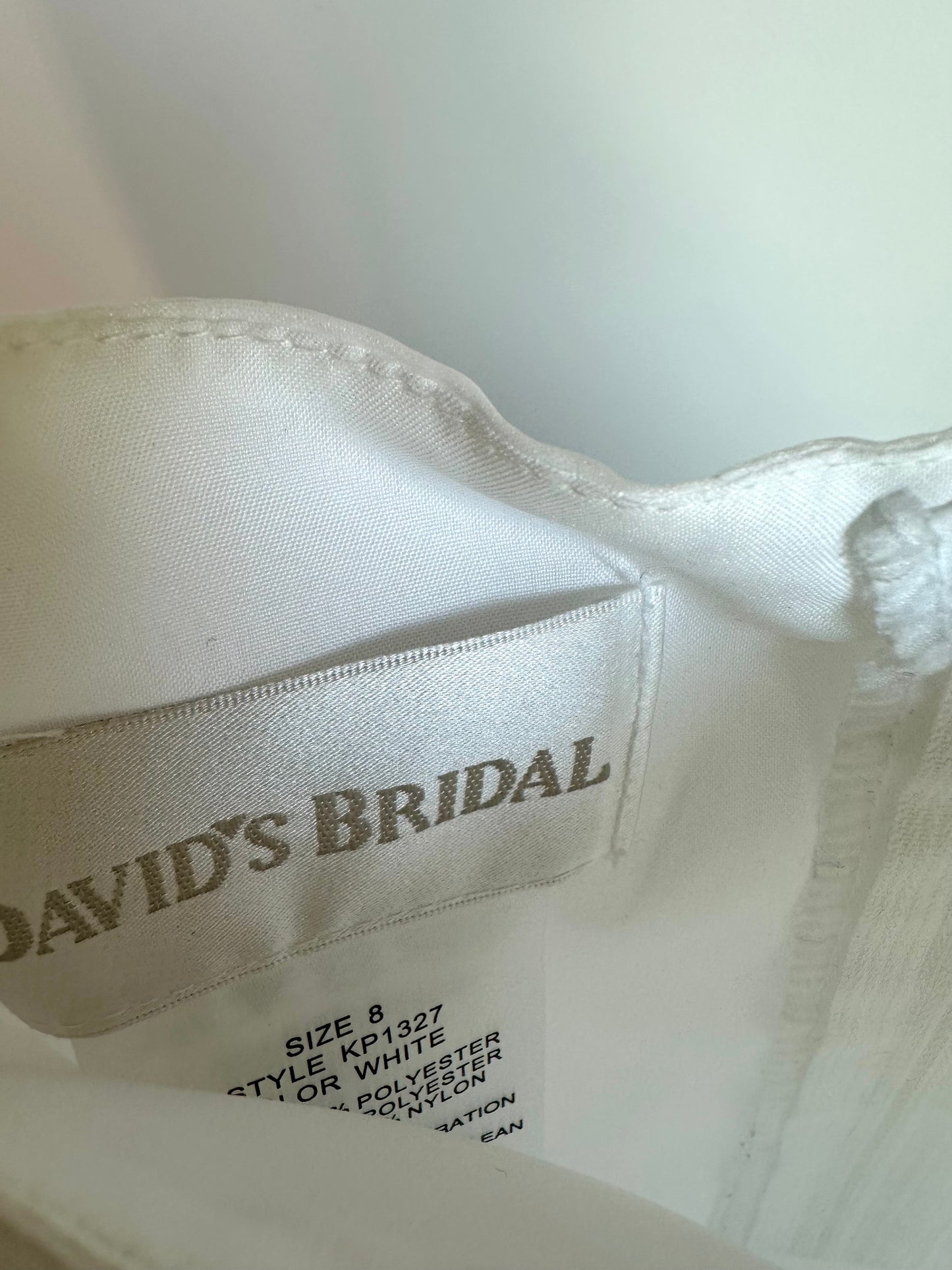 David's Bridal White Tulle Tank Dress / 8 years